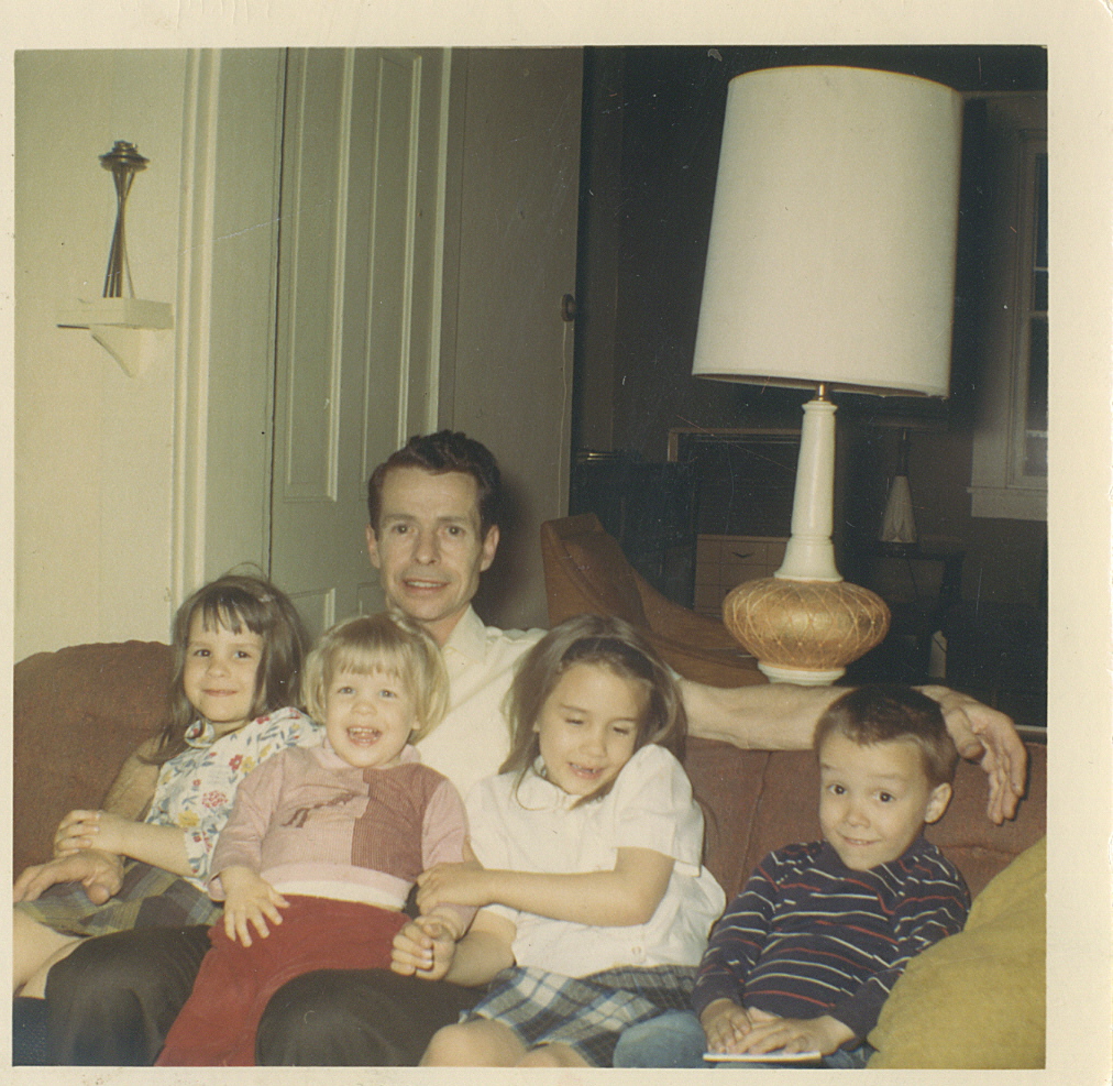 Four of six "ragamuffins". Note, Chris and I are still in uniform skirts, despite strict instructions to change as soon as we arrived home!